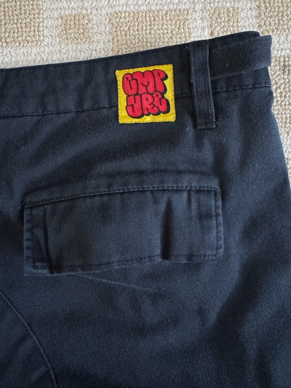 Empyre Black Cargo Pants Utility Skate Adjustable Waist Drawstring Hem 32 - Picture 6 of 11